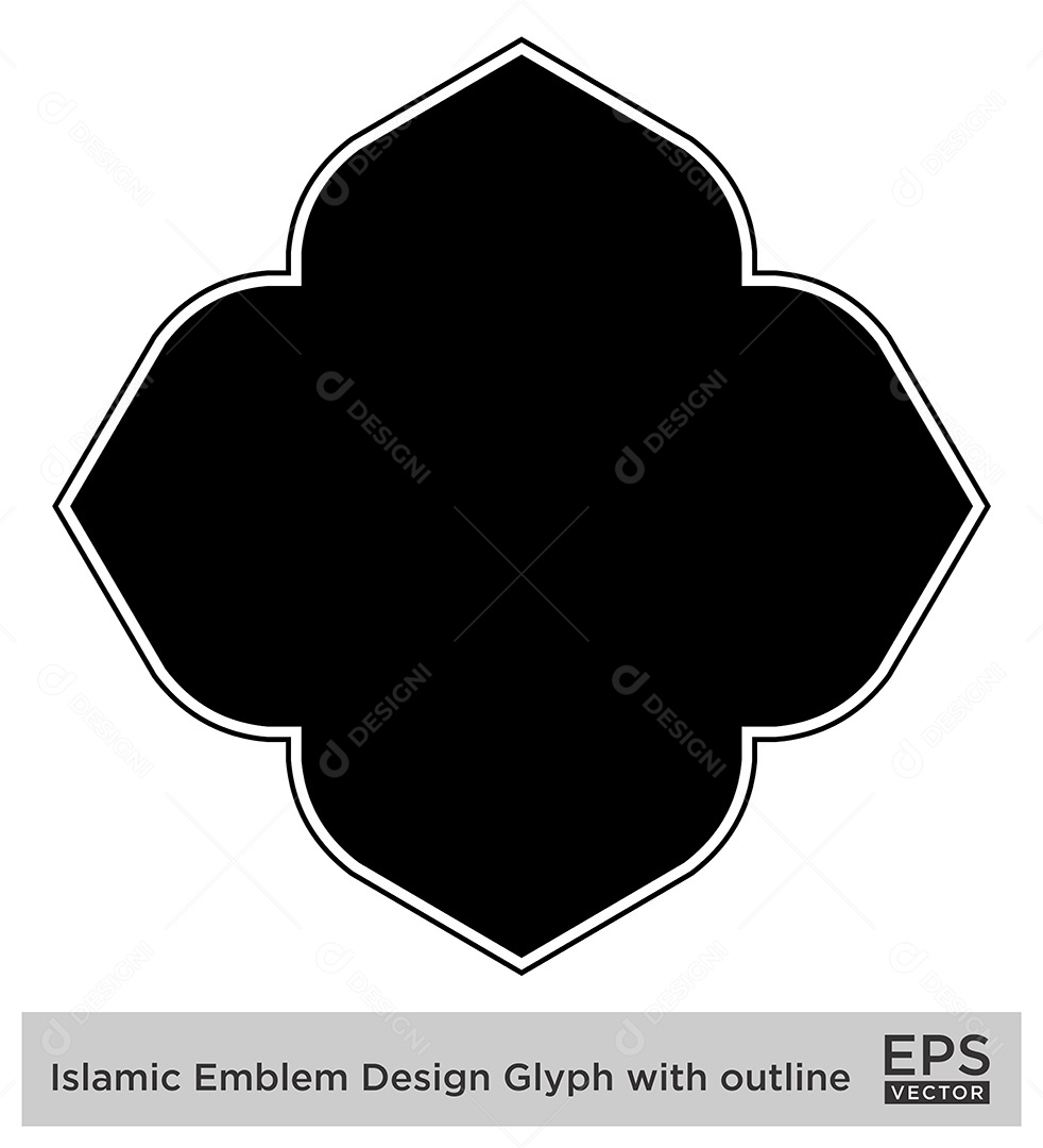 Desenho de Emblema Islâmico Ilustração Vetor EPS