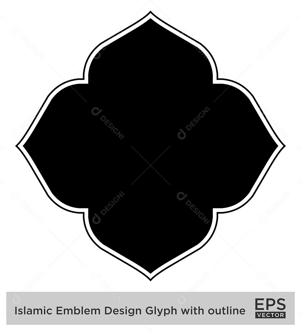 Desenho de Emblema Islâmico Ilustração Vetor EPS