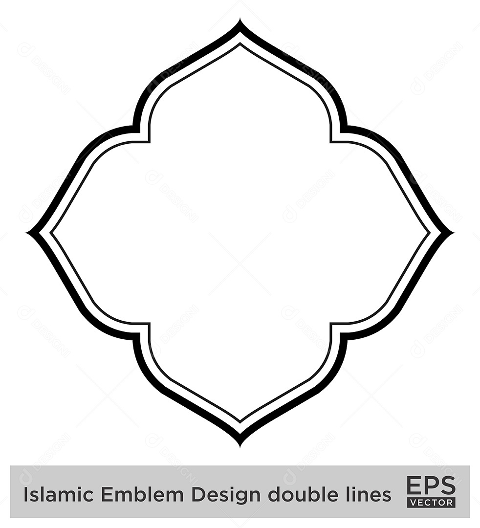 Desenho de Emblema Islâmico Ilustração Vetor EPS