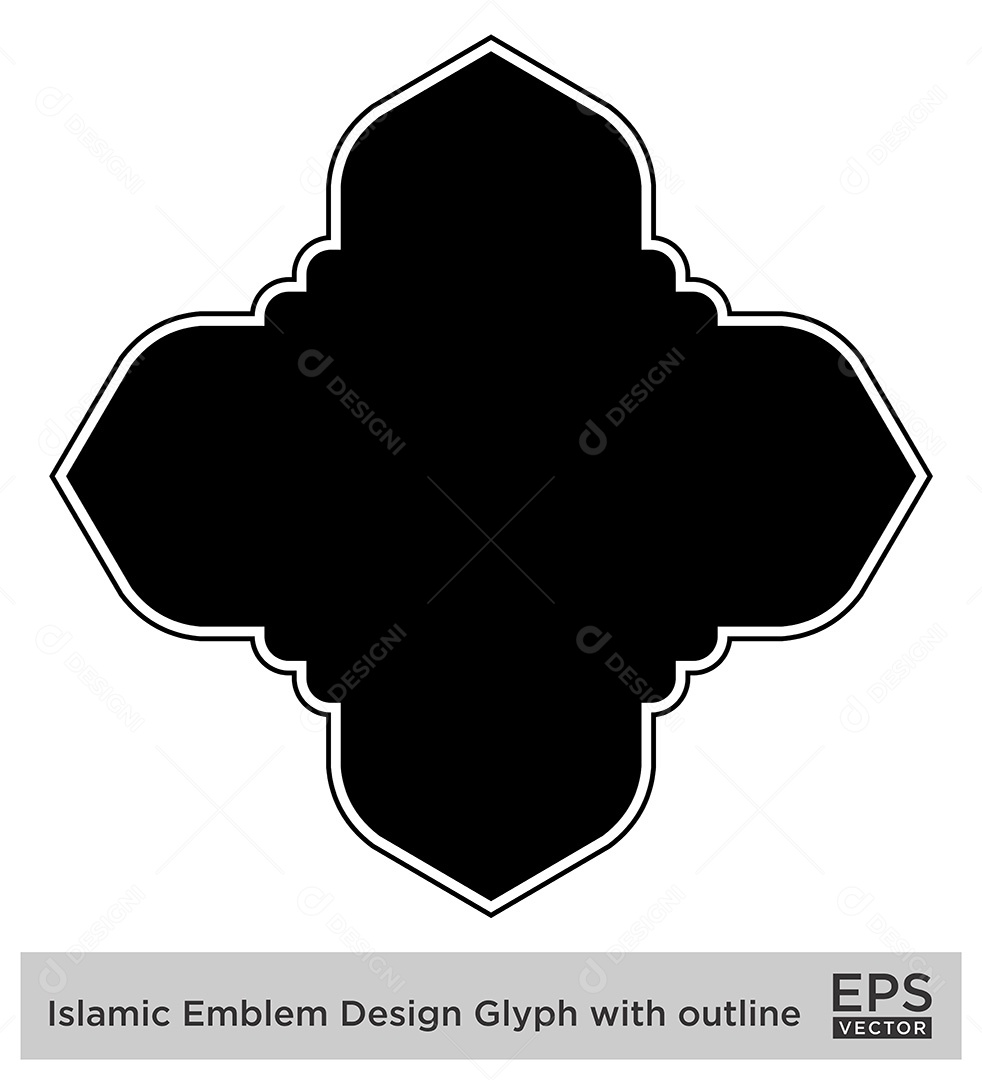 Desenho de Emblema Islâmico Ilustração Vetor EPS