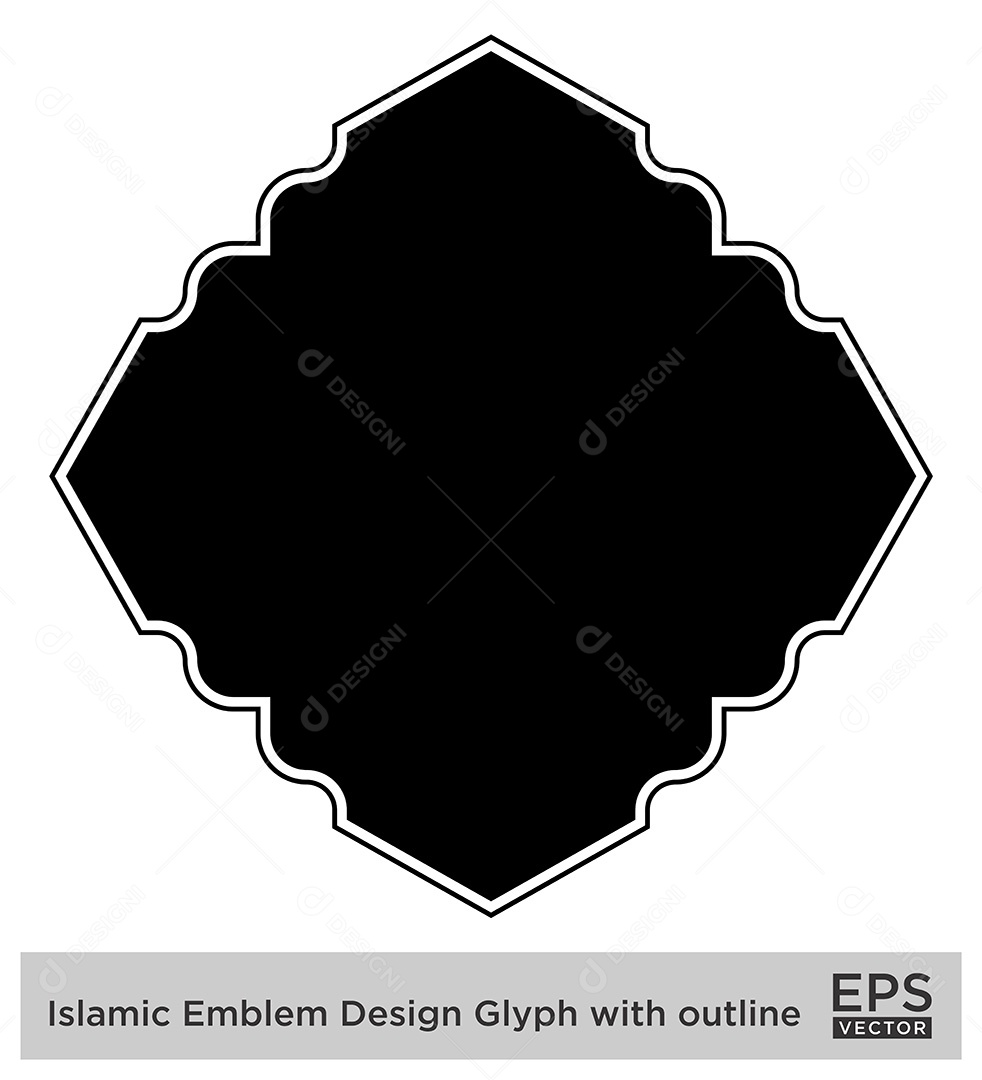 Desenho de Emblema Islâmico Ilustração Vetor EPS