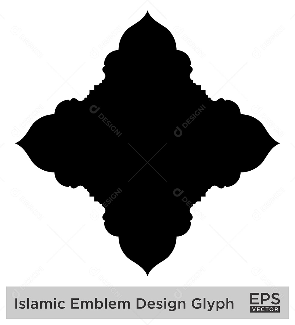 Desenho de Emblema Islâmico Ilustração Vetor EPS