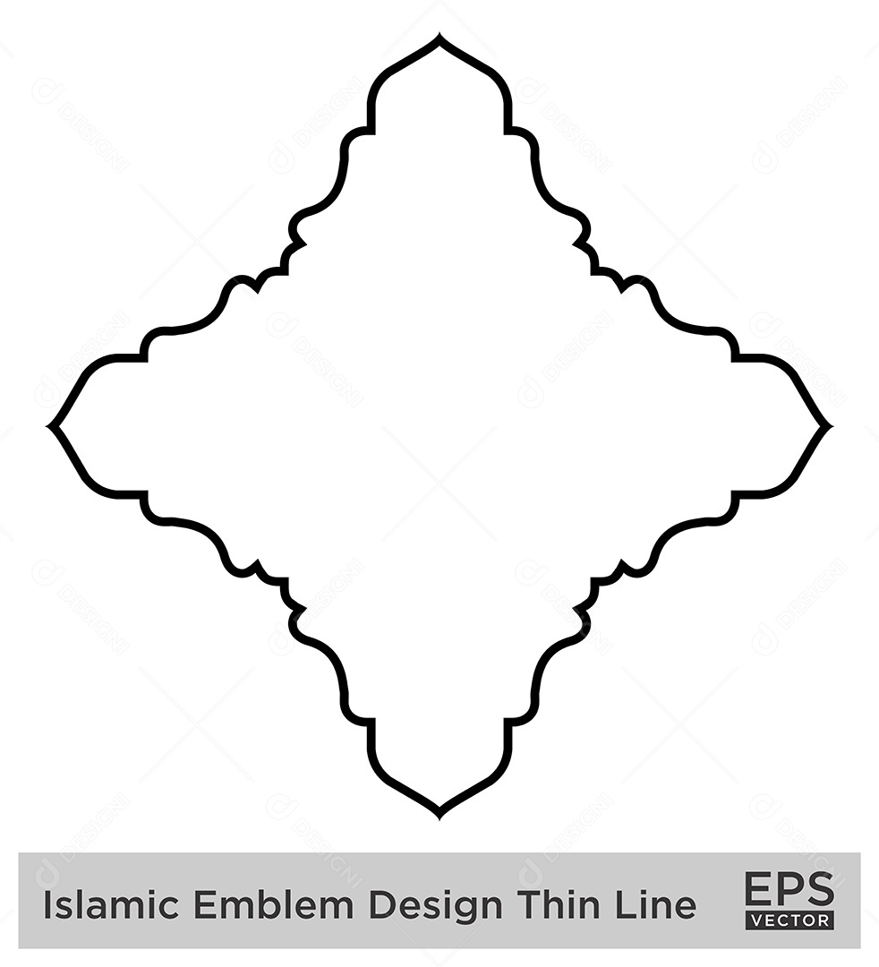 Desenho de Emblema Islâmico Ilustração Vetor EPS