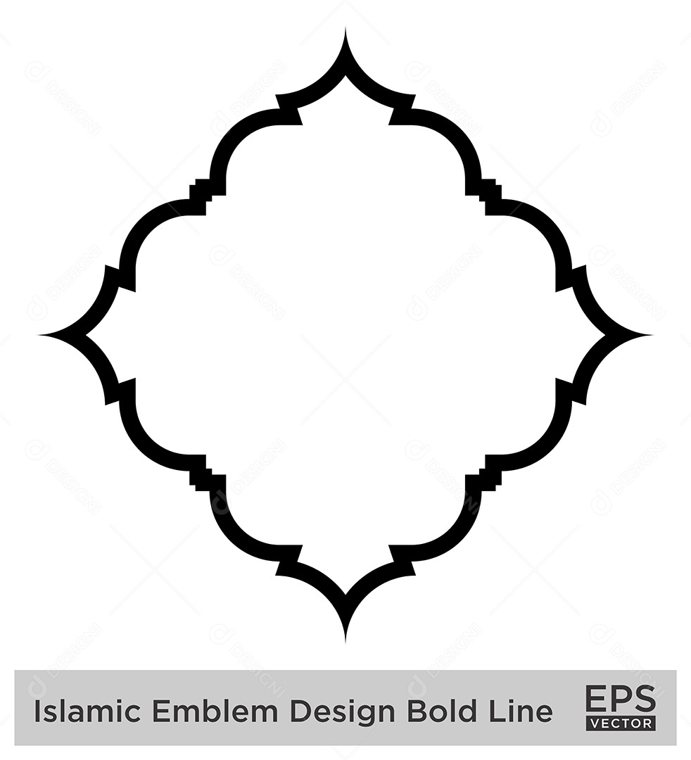 Desenho de Emblema Islâmico Ilustração Vetor EPS