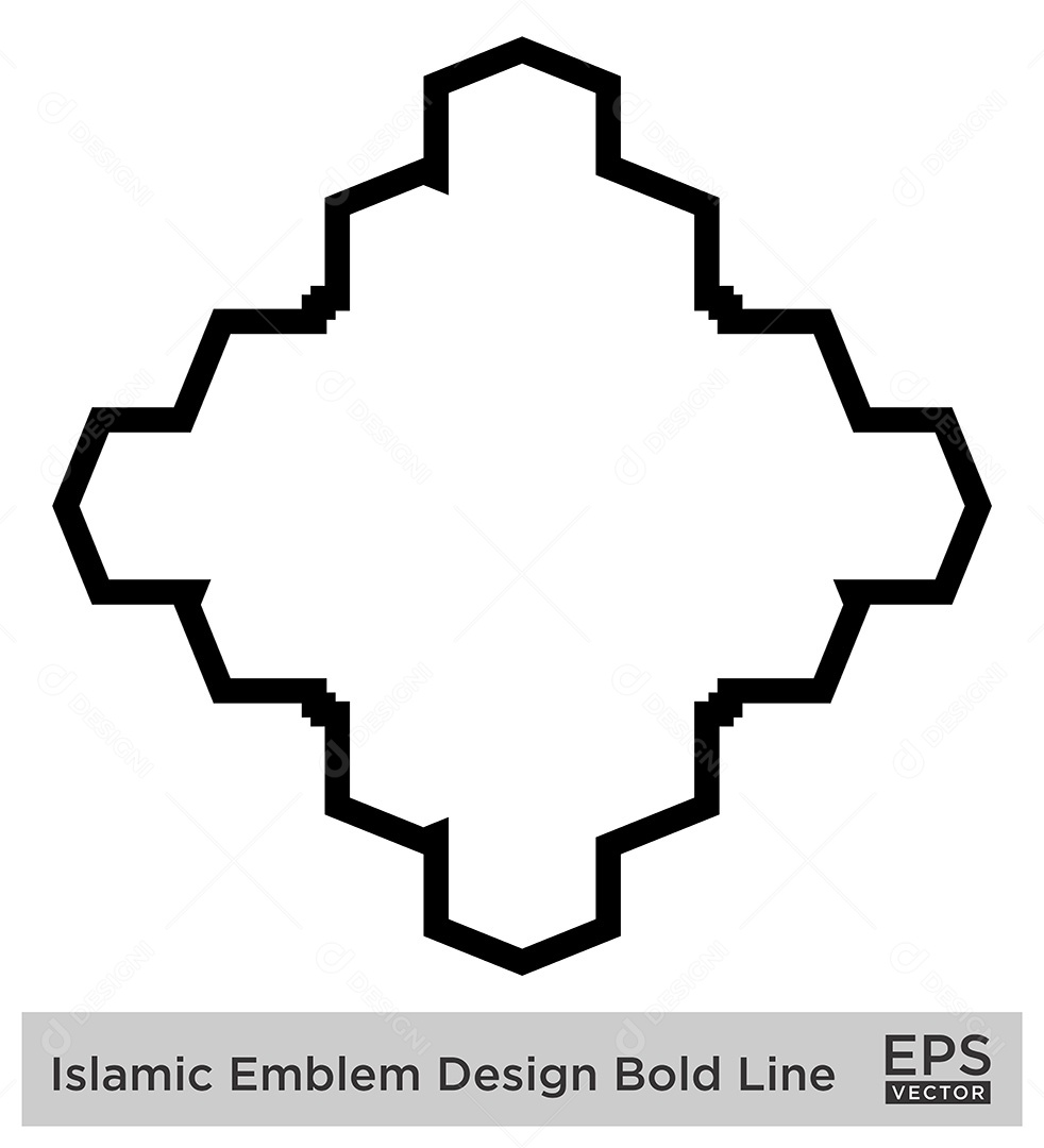 Desenho de Emblema Islâmico Ilustração Vetor EPS