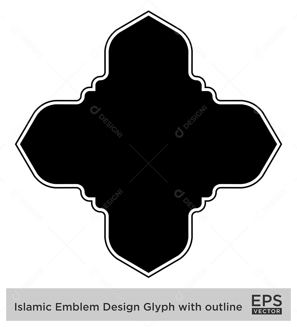 Desenho de Emblema Islâmico Ilustração Vetor EPS