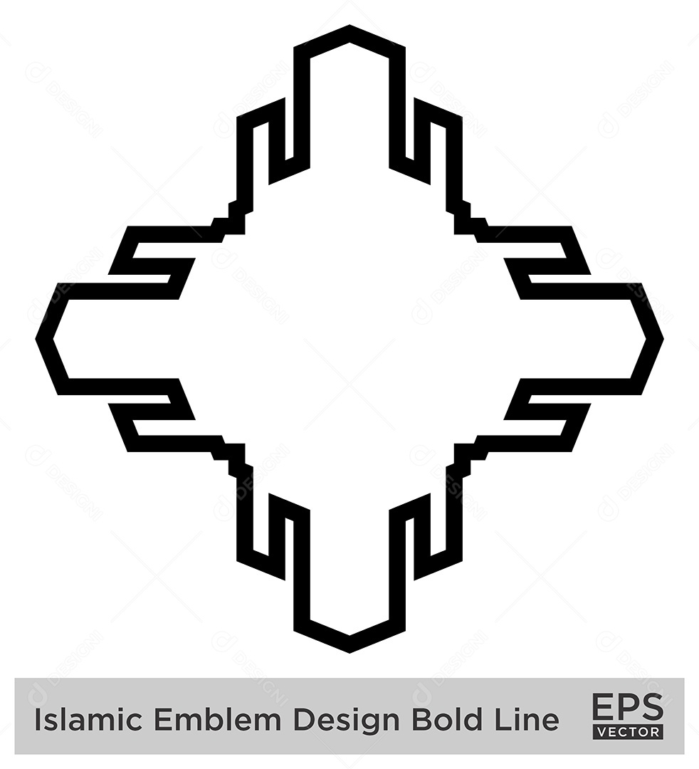 Desenho de Emblema Islâmico Ilustração Vetor EPS