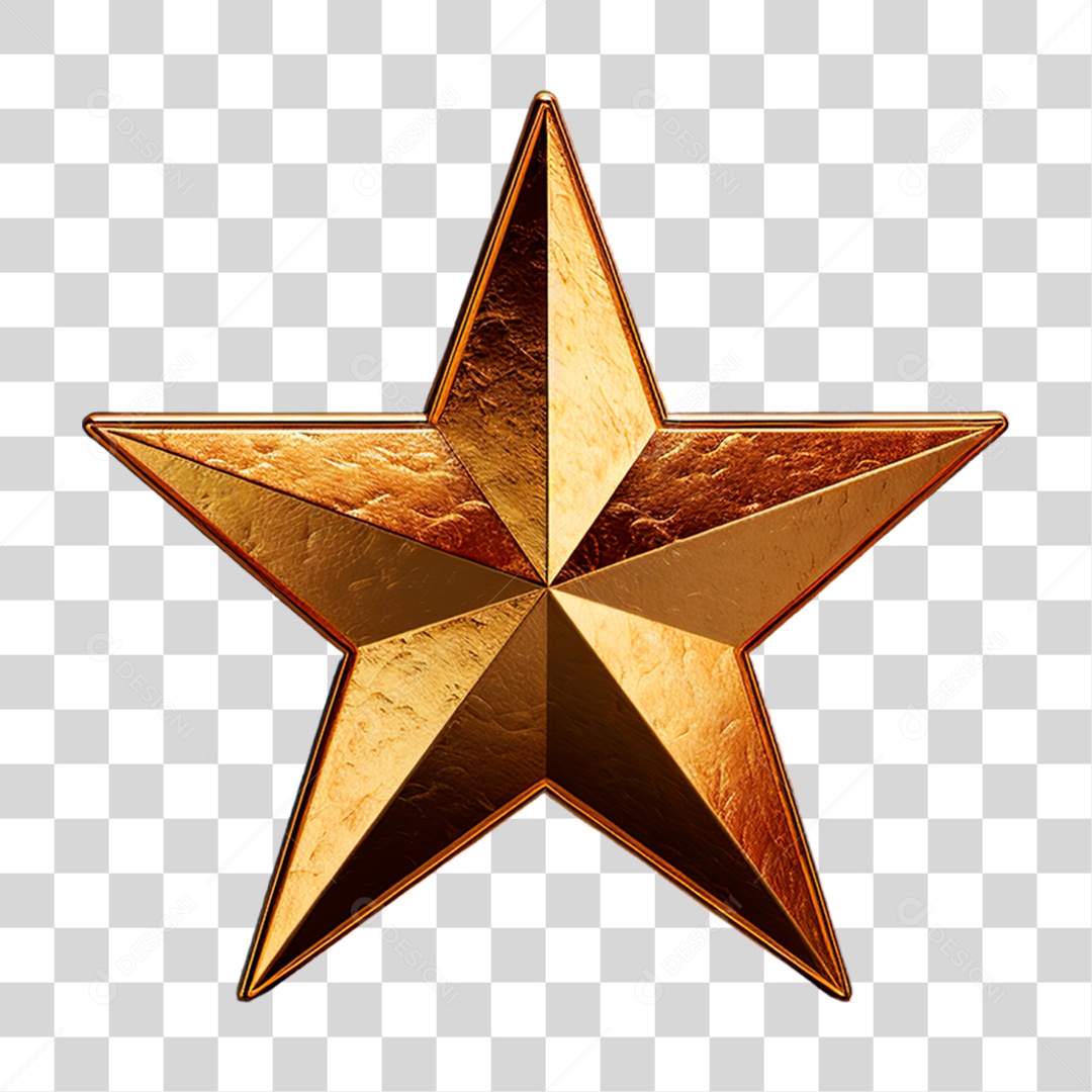 Estrela Dourada PNG Transparente