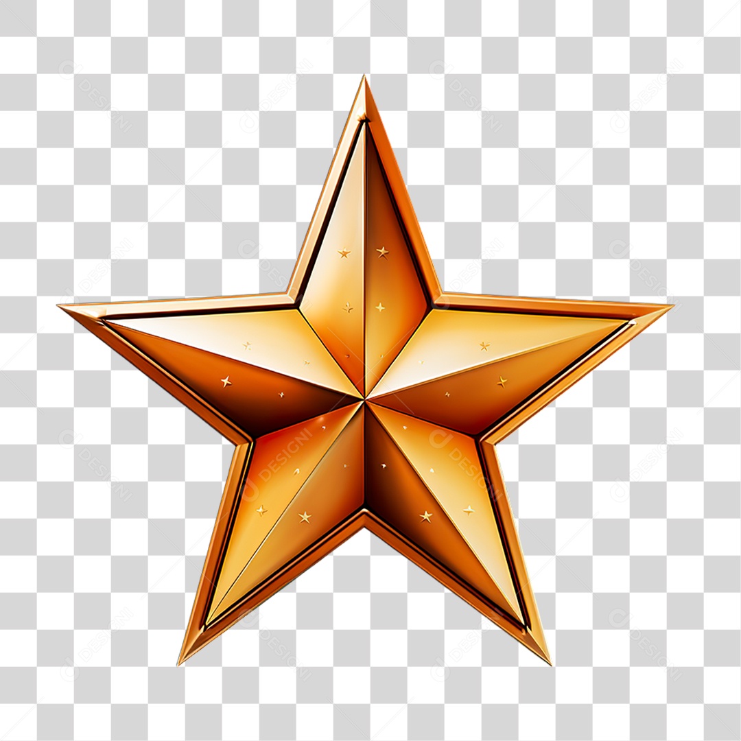 Estrela Dourada PNG Transparente