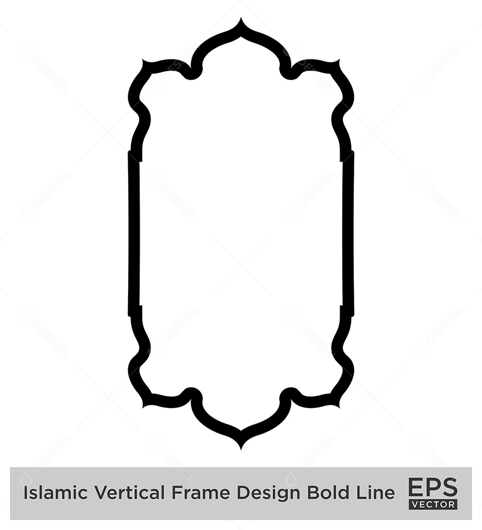 Moldura Vertical islâmica Vetor EPS