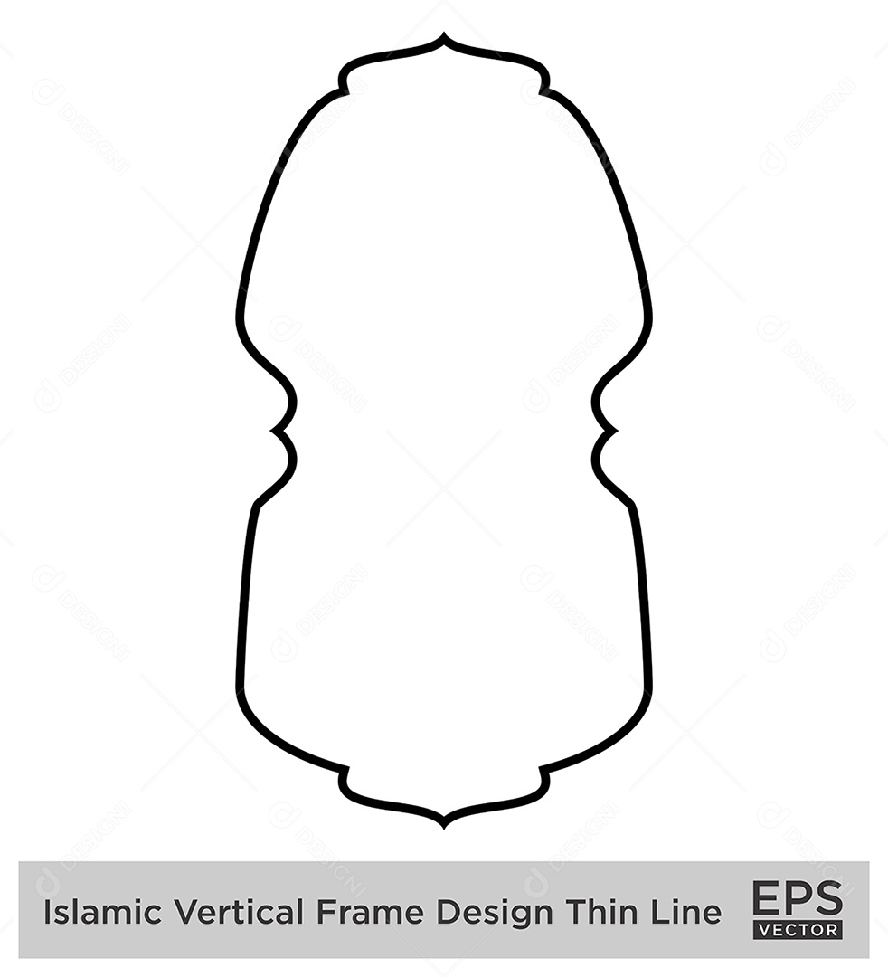 Moldura Vertical islâmica Vetor EPS