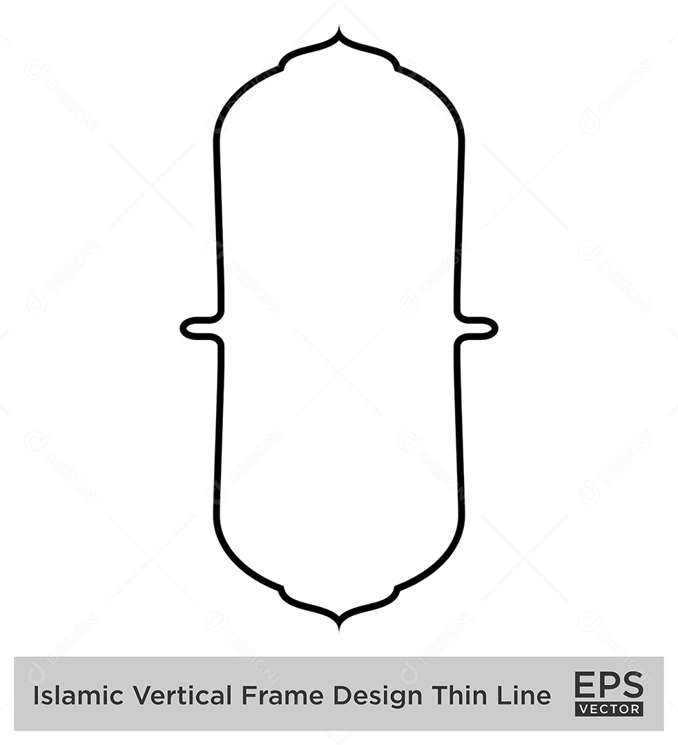 Moldura Vertical Islâmica Vetor EPS