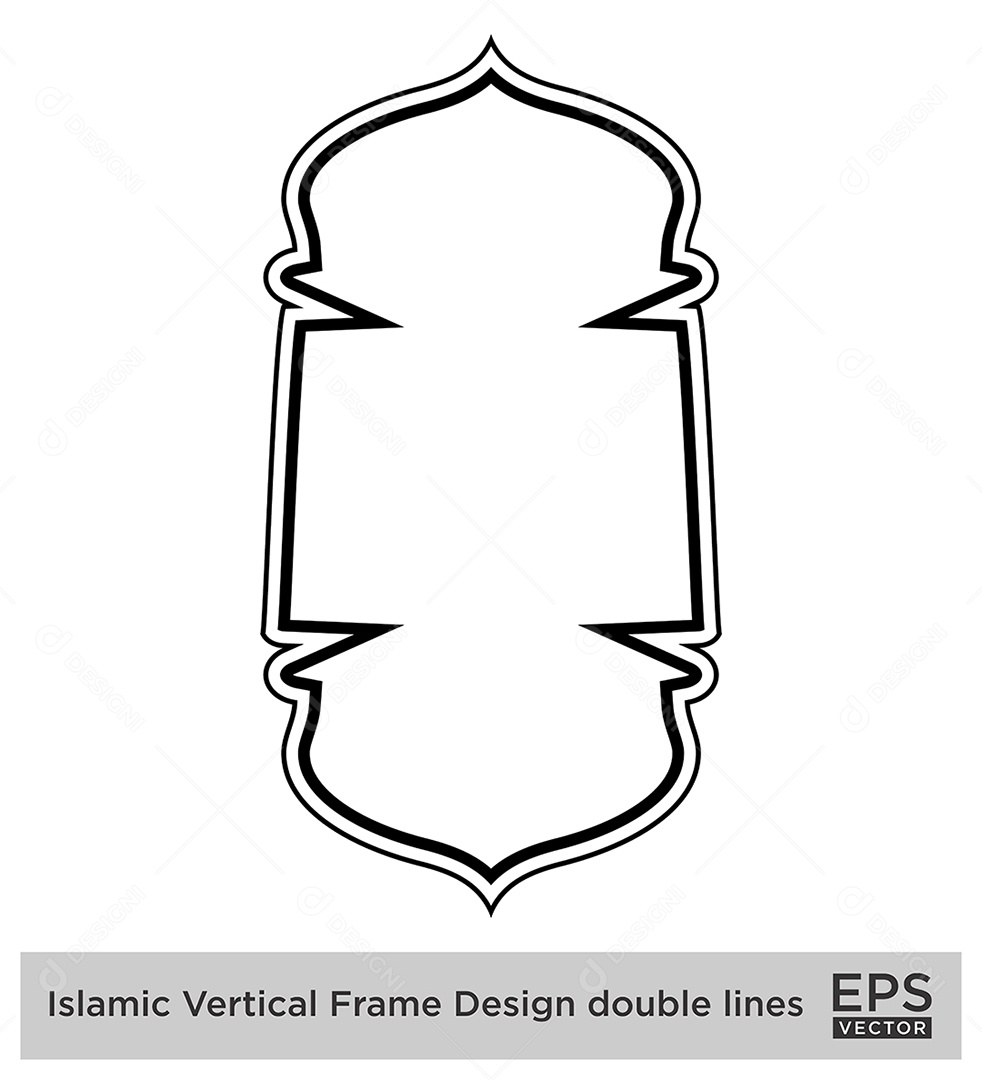 Moldura Vertical Islâmica Vetor EPS