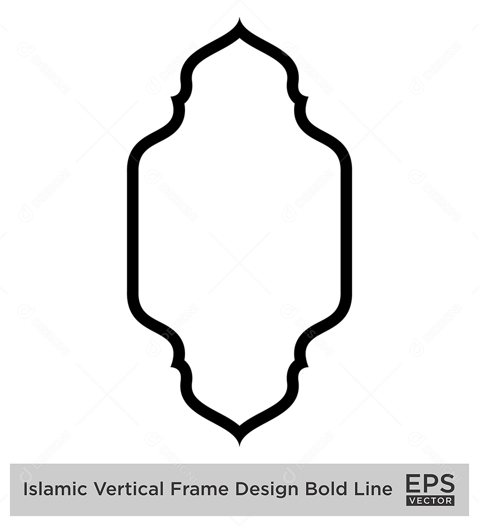 Moldura Vertical Islâmica Vetor EPS