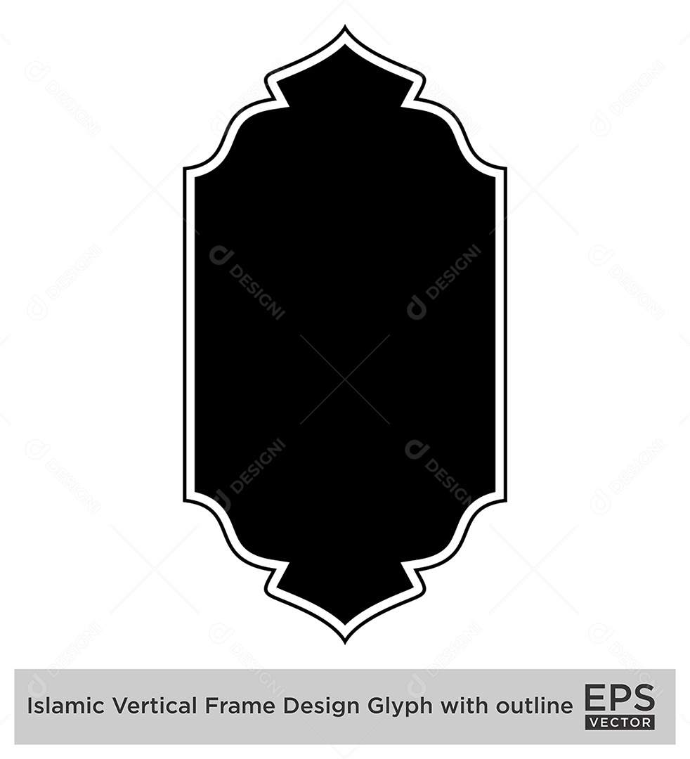 Moldura Vertical Islâmica Vetor EPS