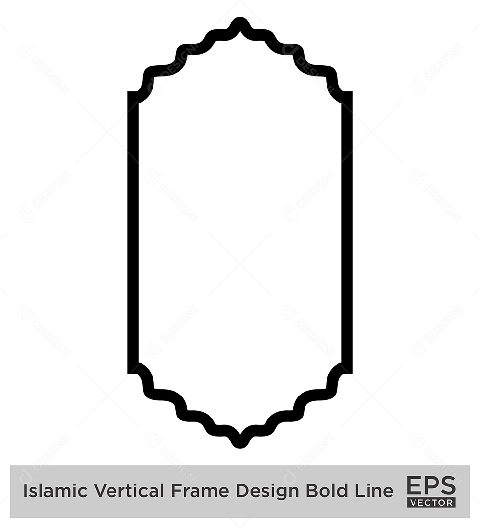 Moldura Vertical Islâmica Vetor EPS