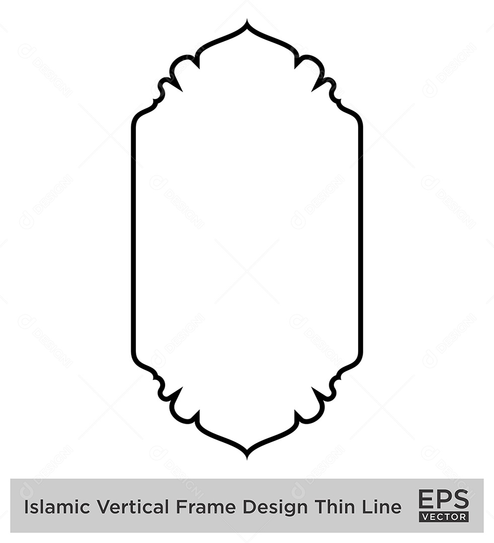 Moldura Vertical islâmica Vetor EPS