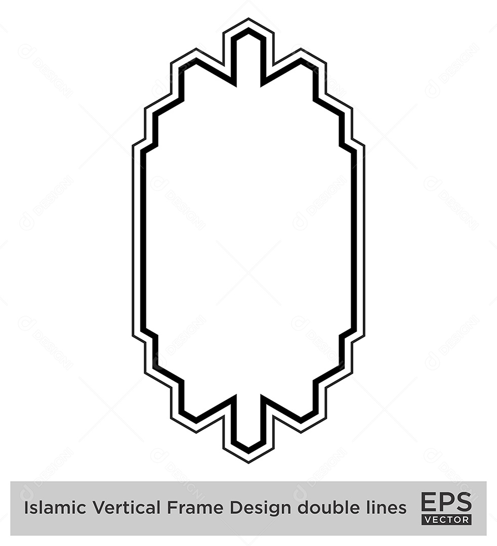 Moldura Vertical Islâmica Vetor EPS