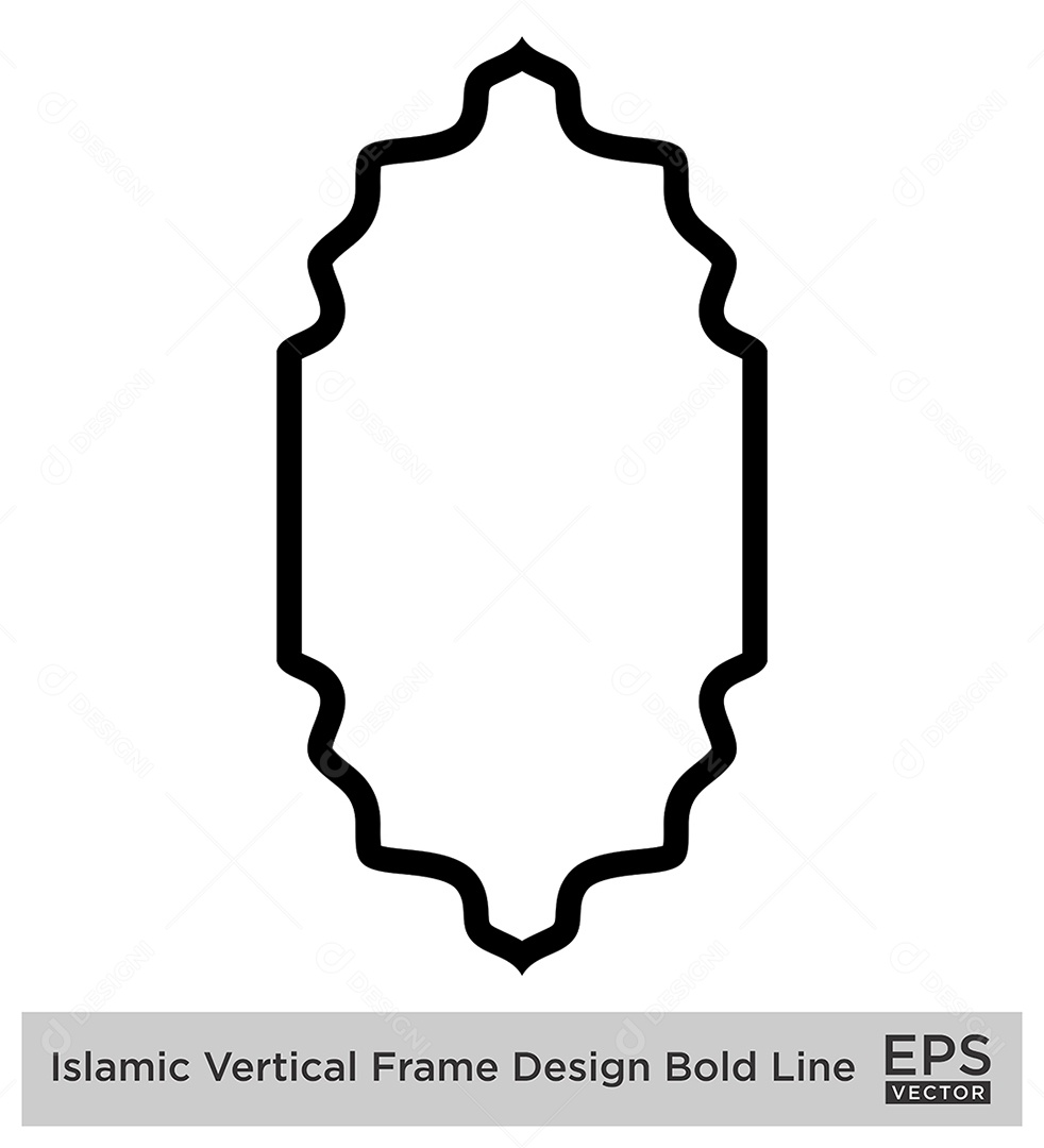 Moldura Vertical Islâmica Vetor EPS