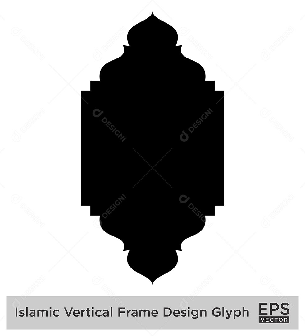 Moldura Vertical Islâmica Vetor EPS