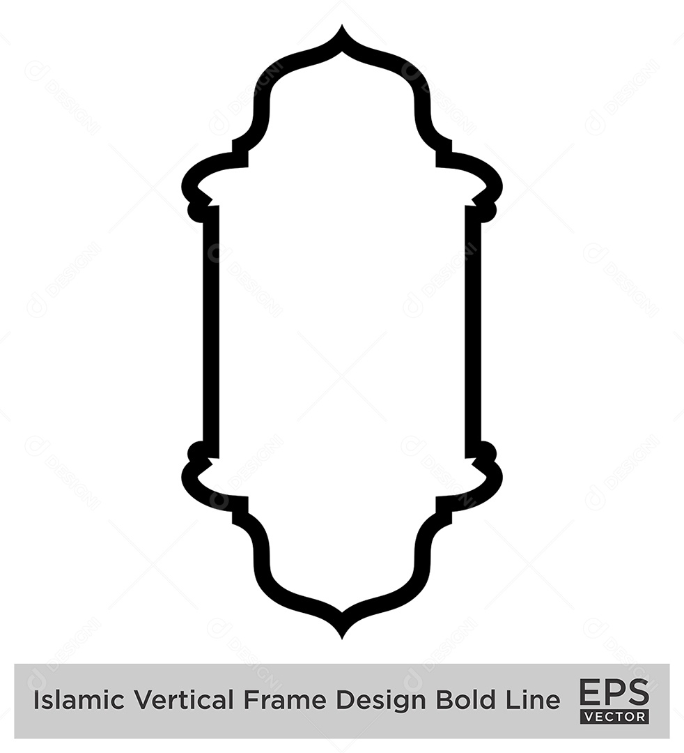 Moldura Vertical Islâmica Vetor EPS