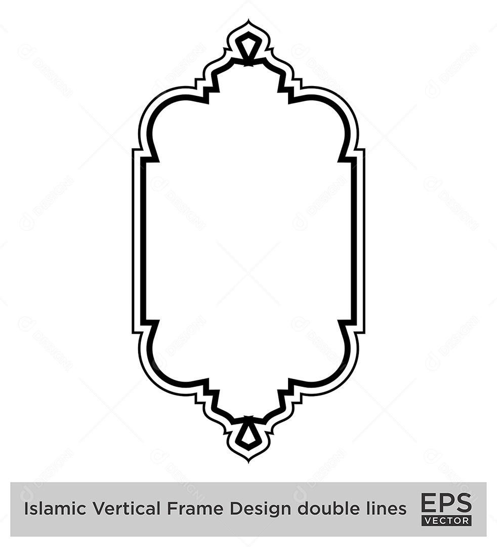 Moldura Vertical Islâmica Vetor EPS