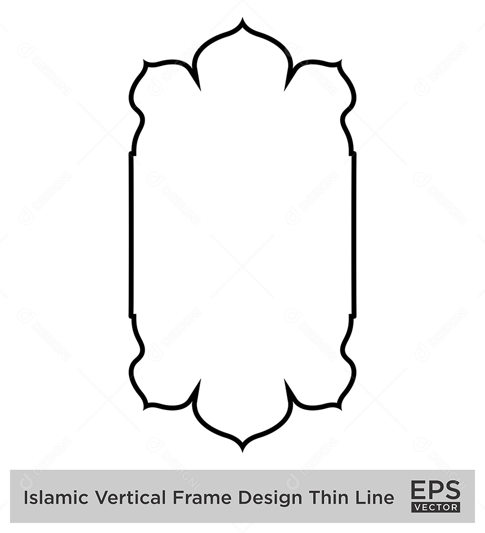 Moldura Vertical Islâmica Vetor EPS