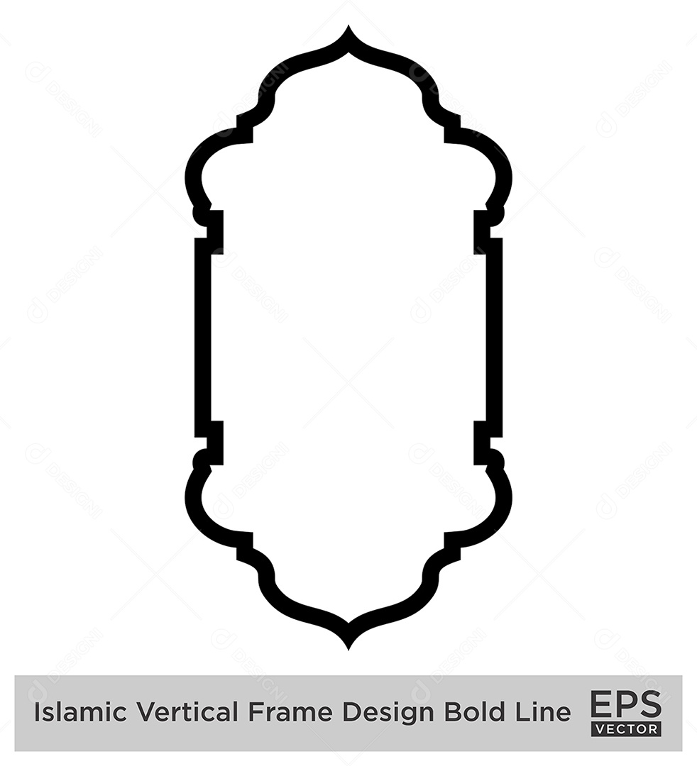 Moldura Vertical Islâmica Vetor EPS