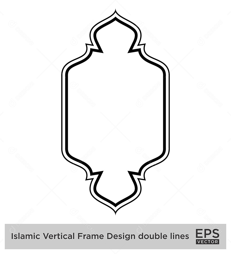 Moldura Vertical Islâmica Vetor EPS