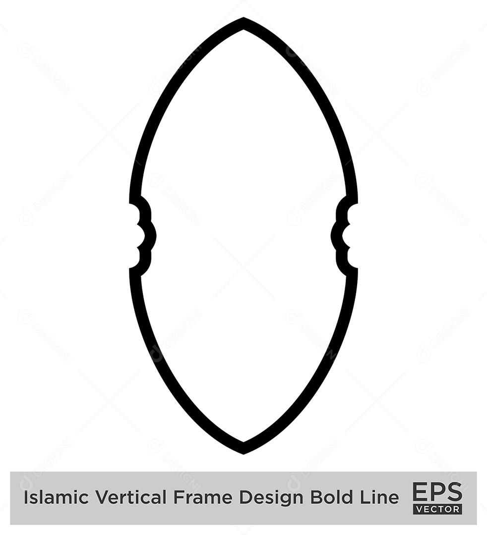 Moldura Vertical Islâmica Vetor EPS