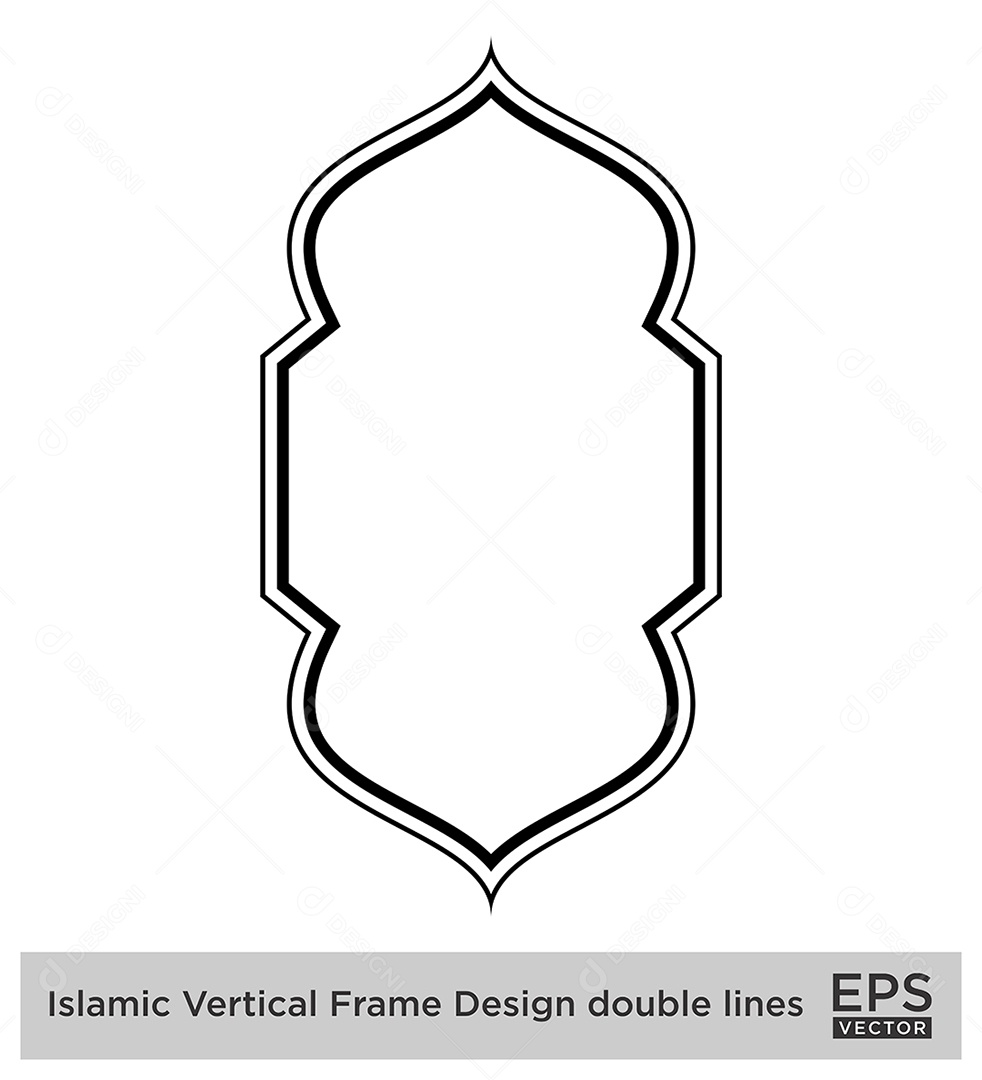 Moldura Vertical Islâmica Vetor EPS