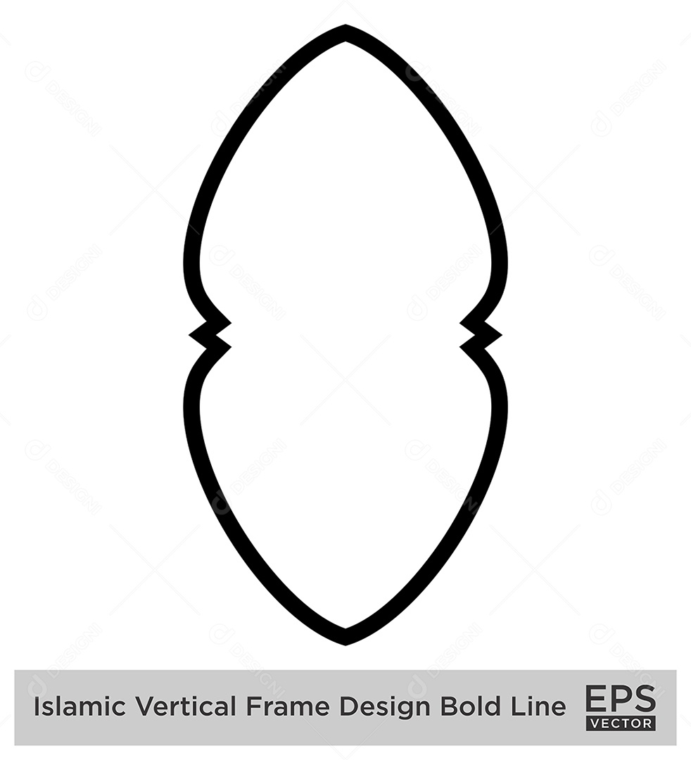 Moldura Vertical Islâmica Vetor EPS