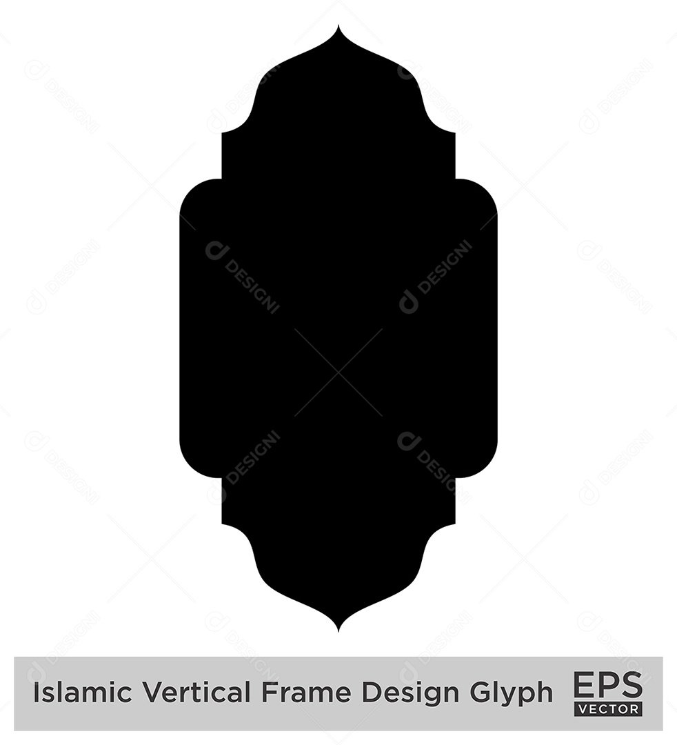 Moldura Vertical Islâmica Vetor EPS