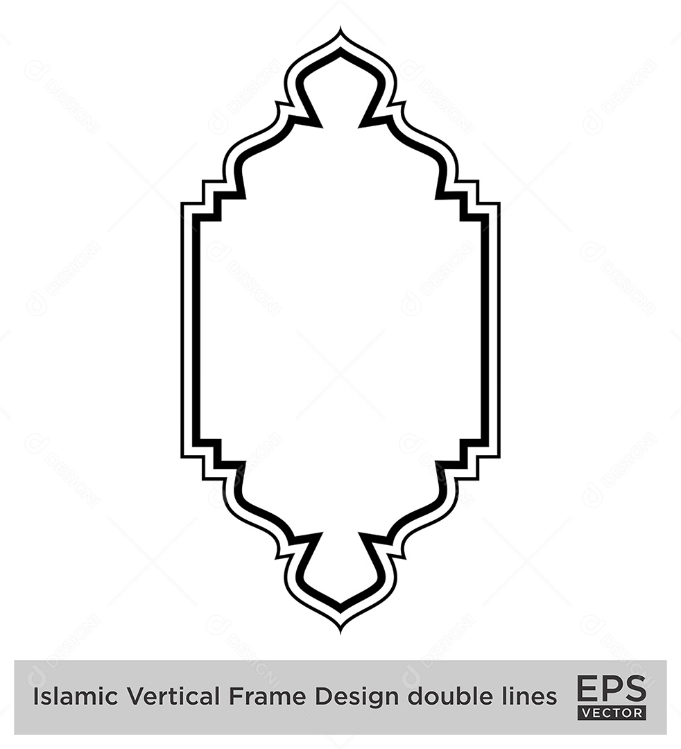 Moldura Vertical Islâmica Vetor EPS