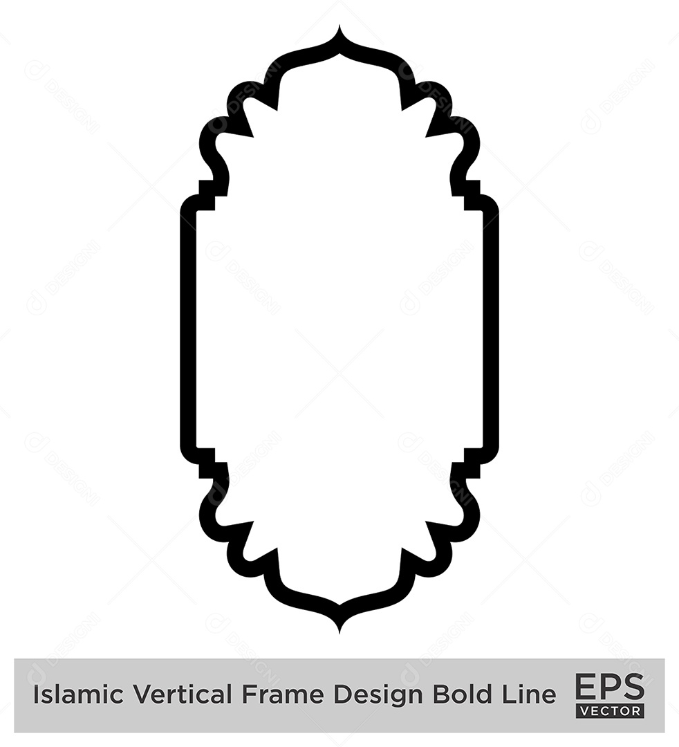 Moldura Vertical Islâmica Vetor EPS