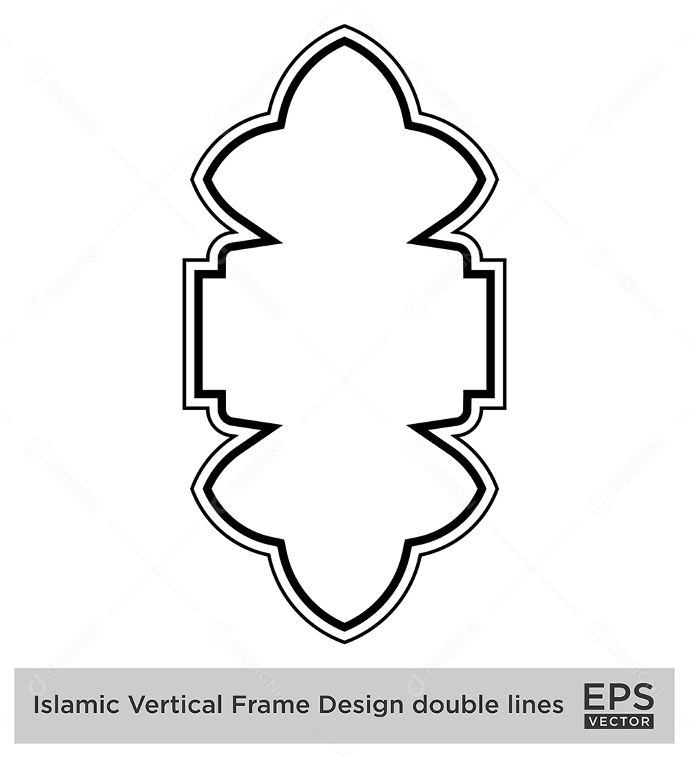 Moldura Vertical Islâmica Vetor EPS