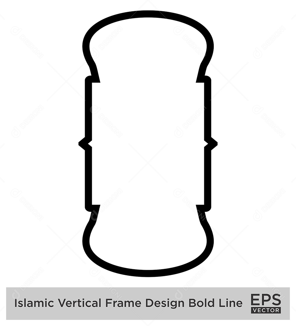 Moldura Vertical Islâmica Vetor EPS