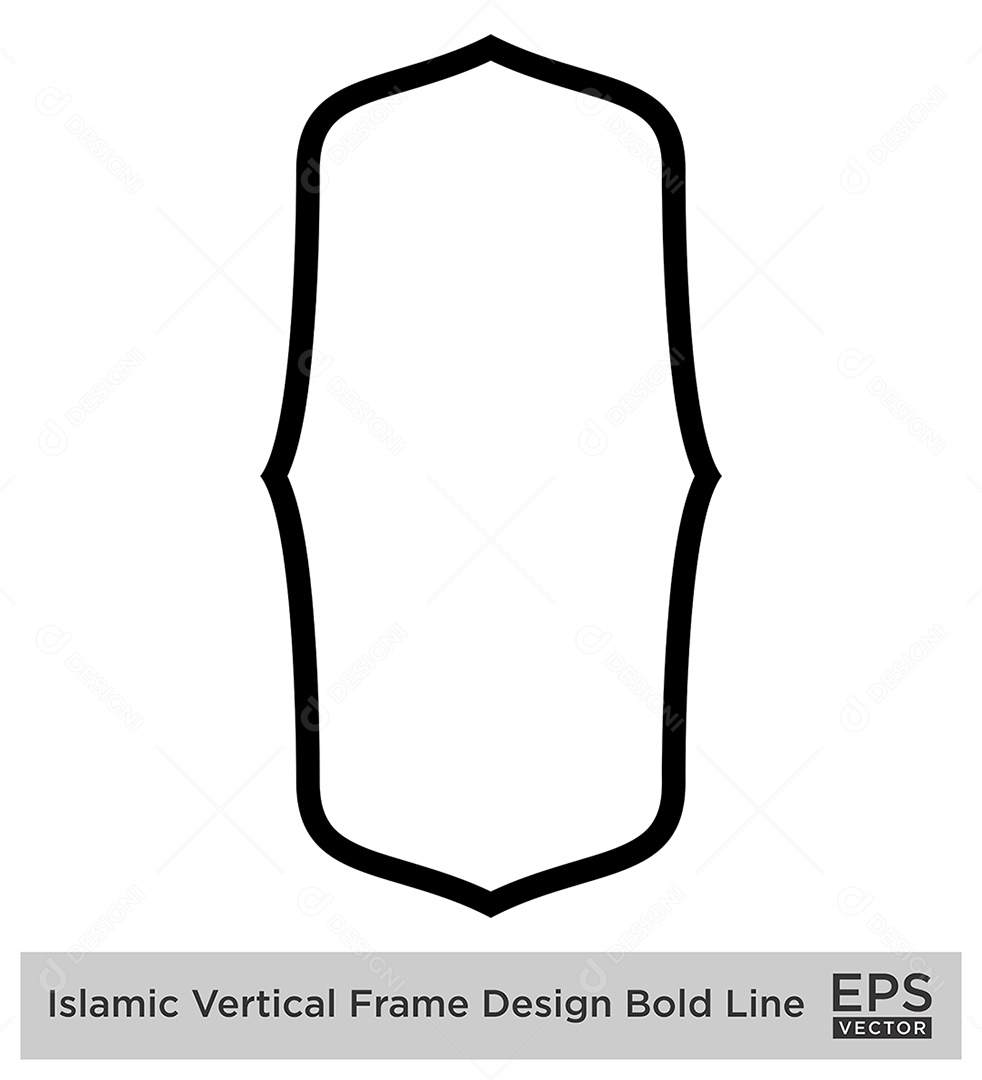 Moldura Vertical Islâmica Vetor EPS