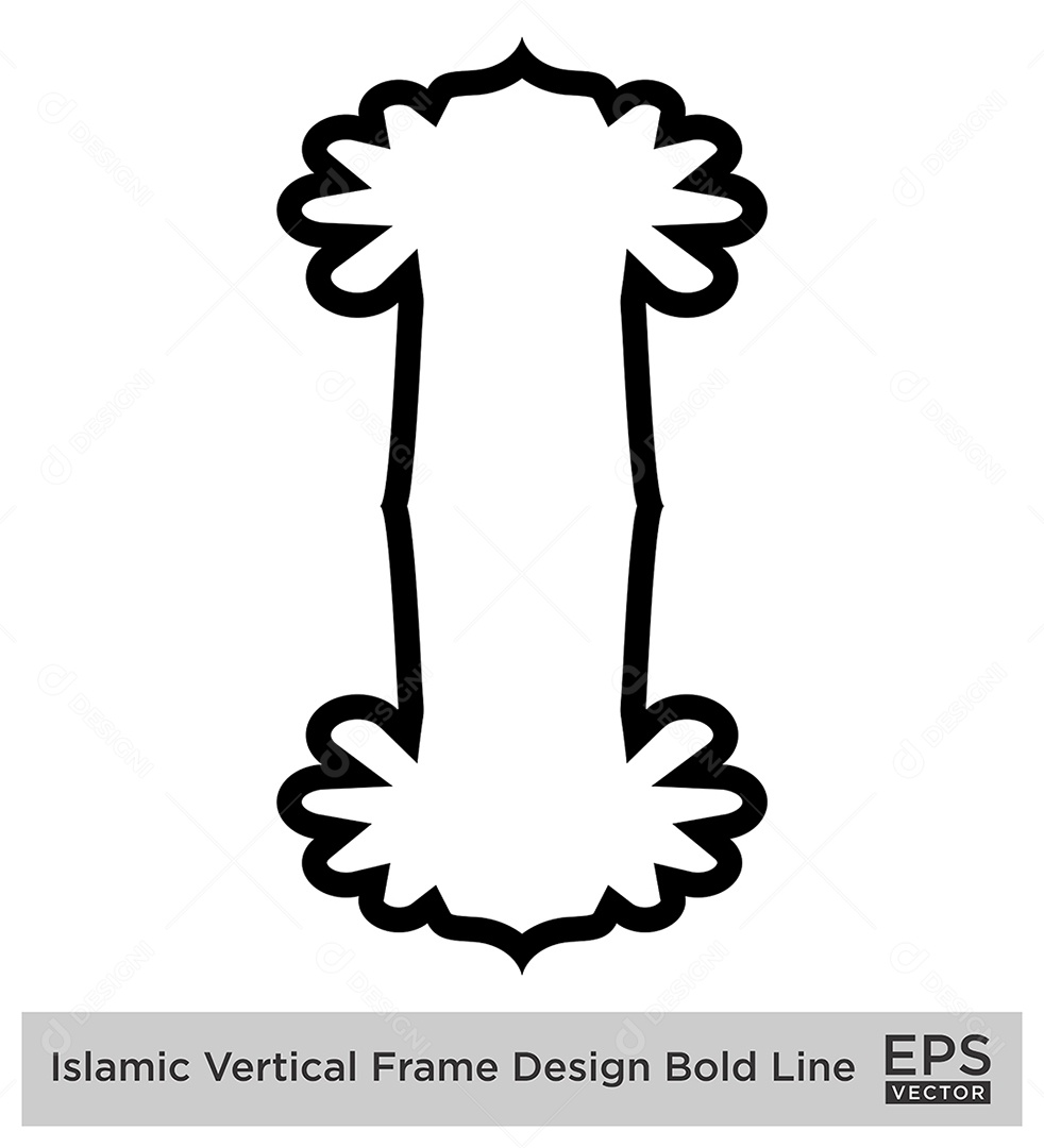 Moldura Vertical Islâmica Vetor EPS
