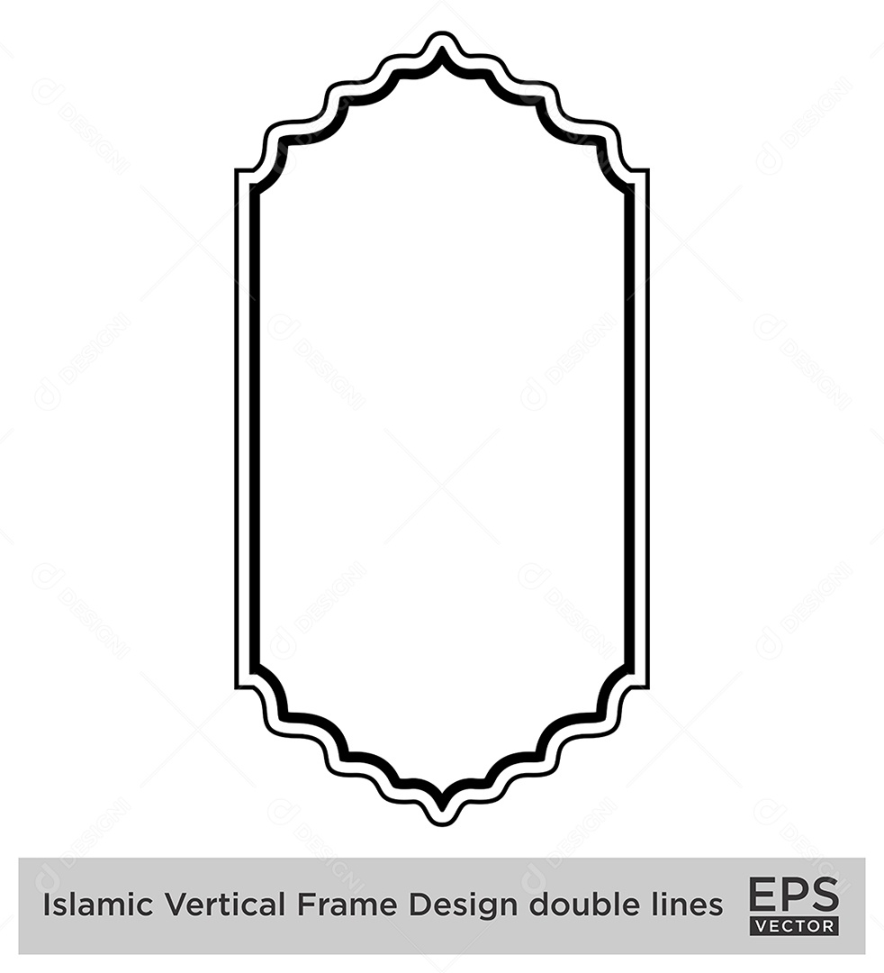 Moldura Vertical Islâmica Vetor EPS