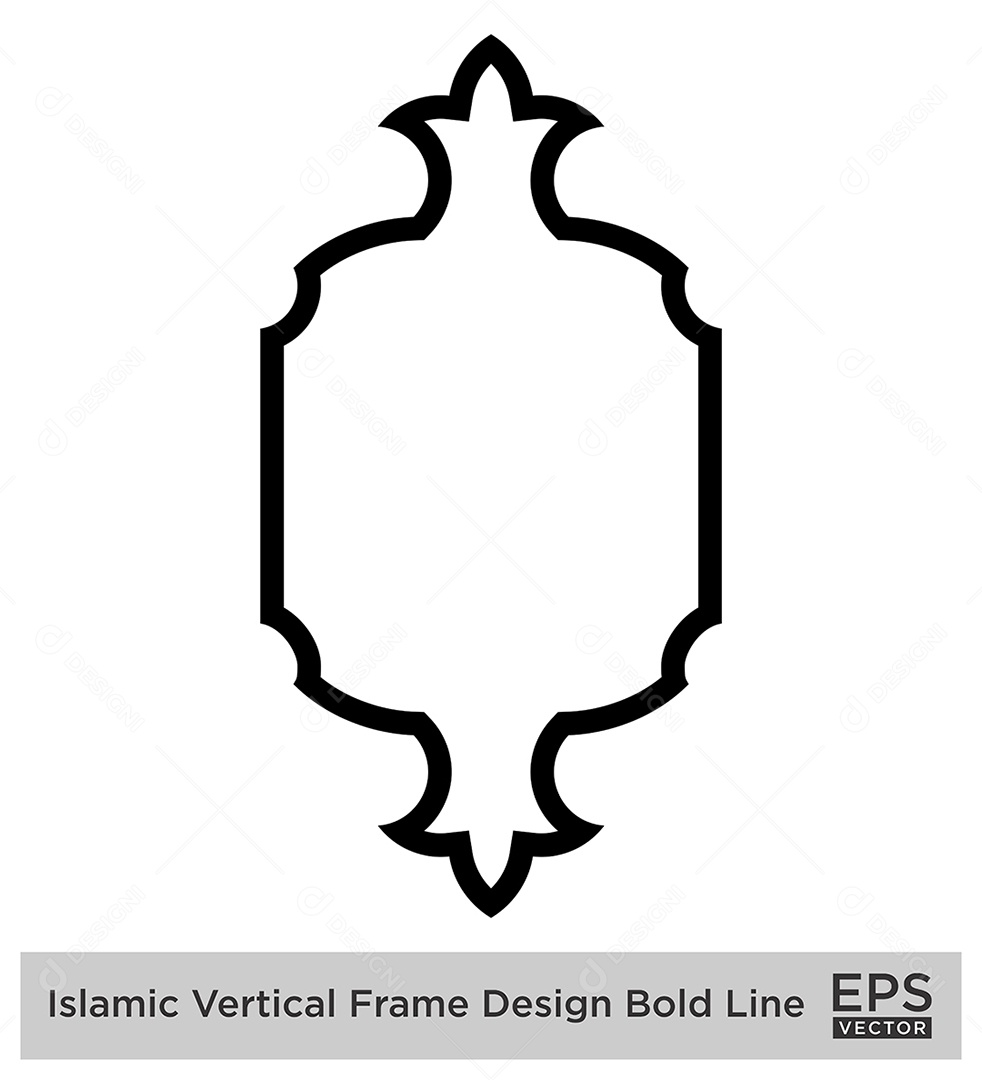 Moldura Vertical Islâmica Vetor EPS