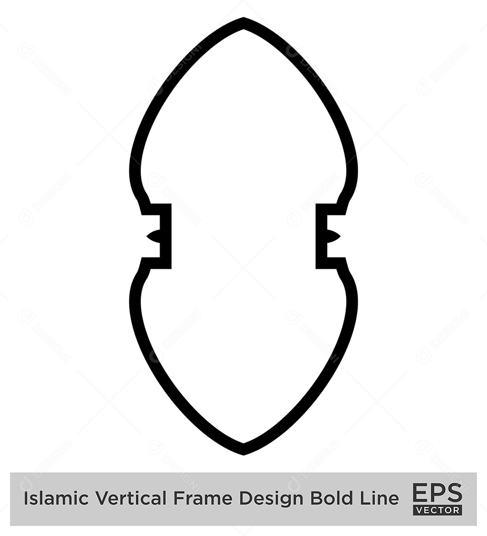 Moldura Vertical islâmica Vetor EPS