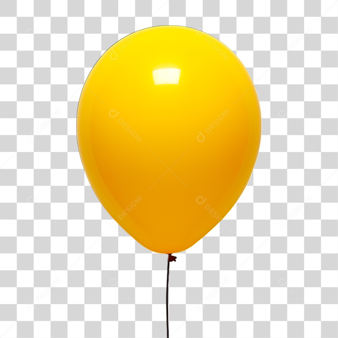 Balão Amarelo PNG Transparente