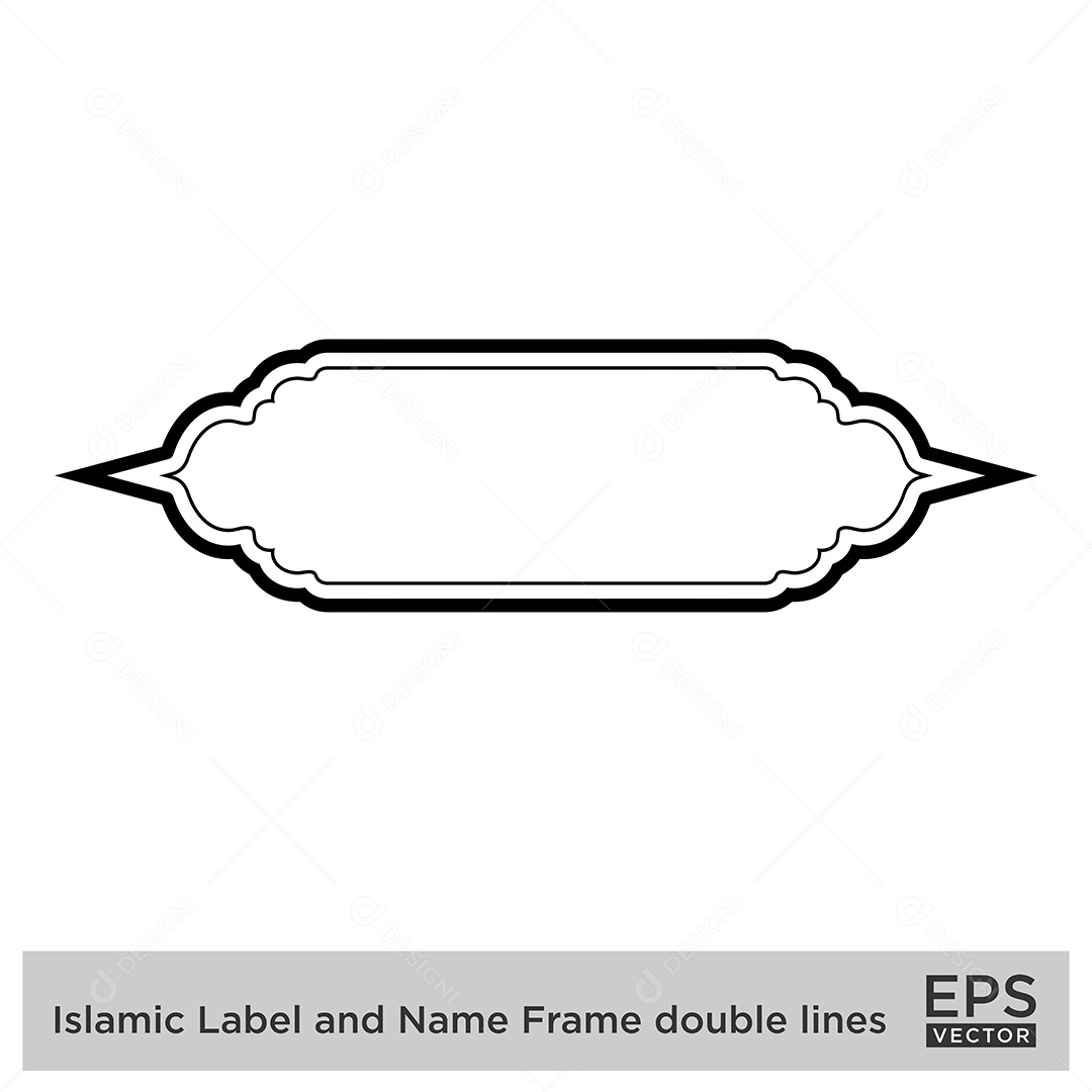 Moldura Horizontal Islâmica Ilustração Vetor EPS