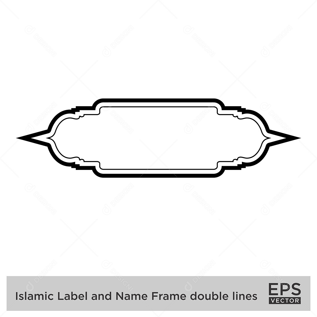 Moldura Horizontal Islâmica Ilustração Vetor EPS