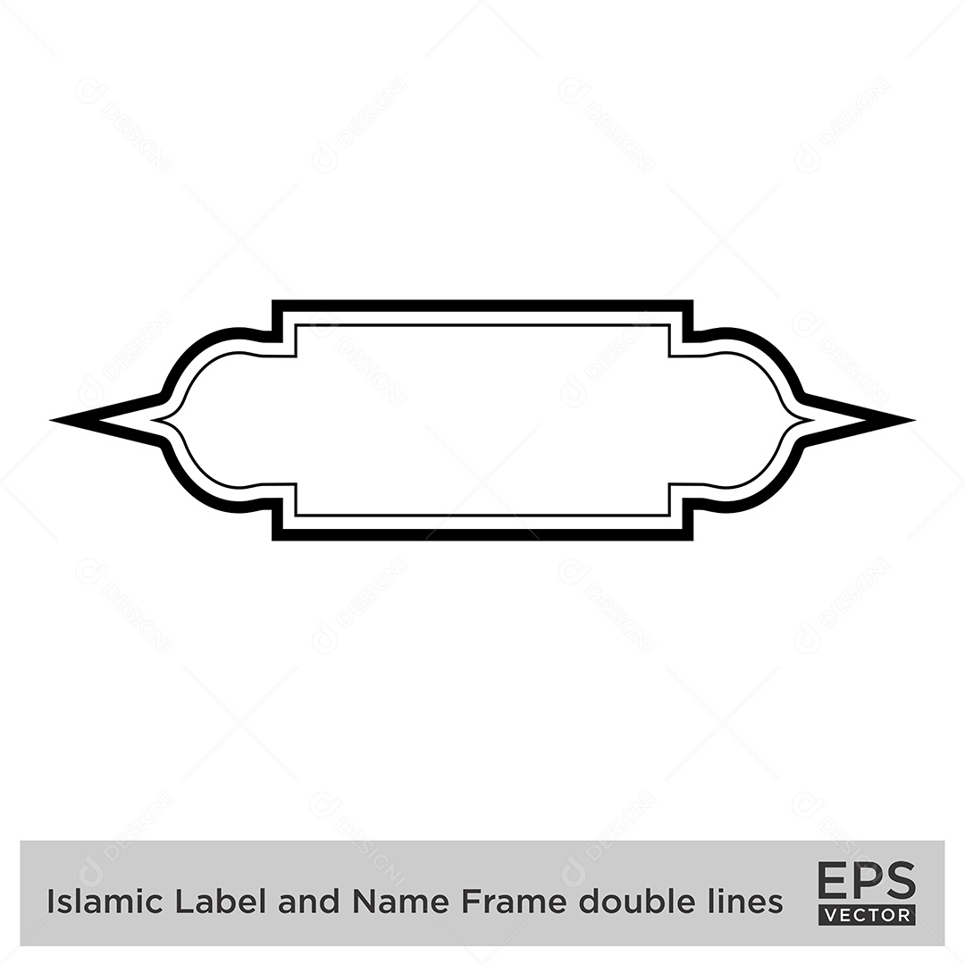 Moldura Horizontal Islâmica Ilustração Vetor EPS