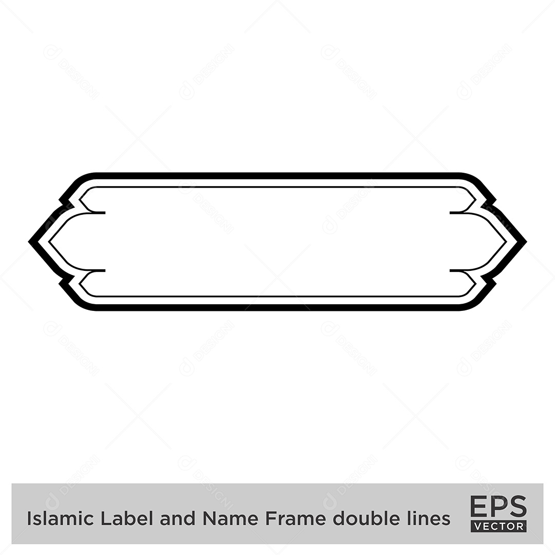 Moldura Horizontal Islâmica Ilustração Vetor EPS