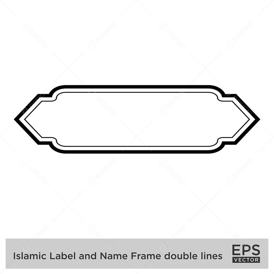 Moldura Horizontal Islâmica Ilustração Vetor EPS