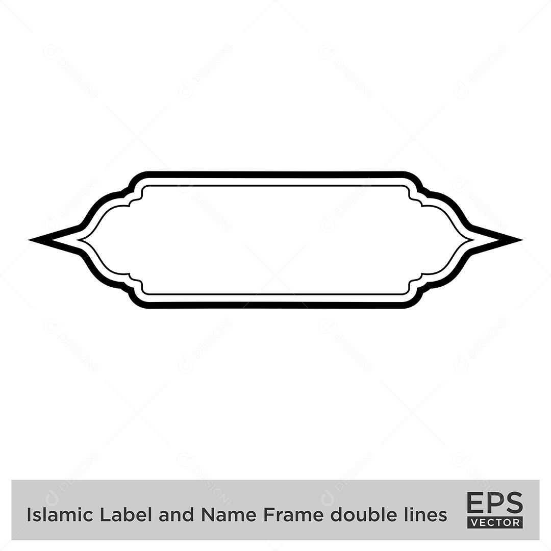 Moldura Horizontal Islâmica Ilustração Vetor EPS