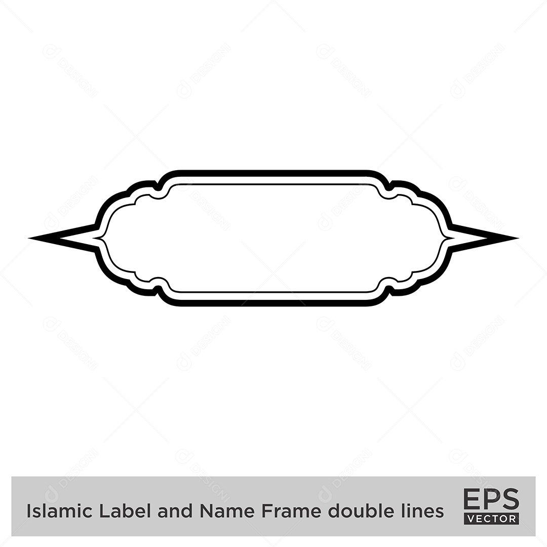 Moldura Horizontal Islâmica Ilustração Vetor EPS
